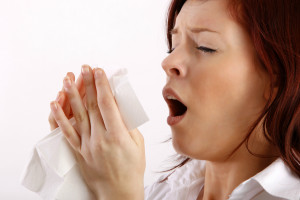 Sneezing-woman